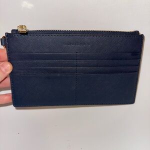 NWOT Michael Kors Navy Blue Wallet Card Holder Zipper Pouch